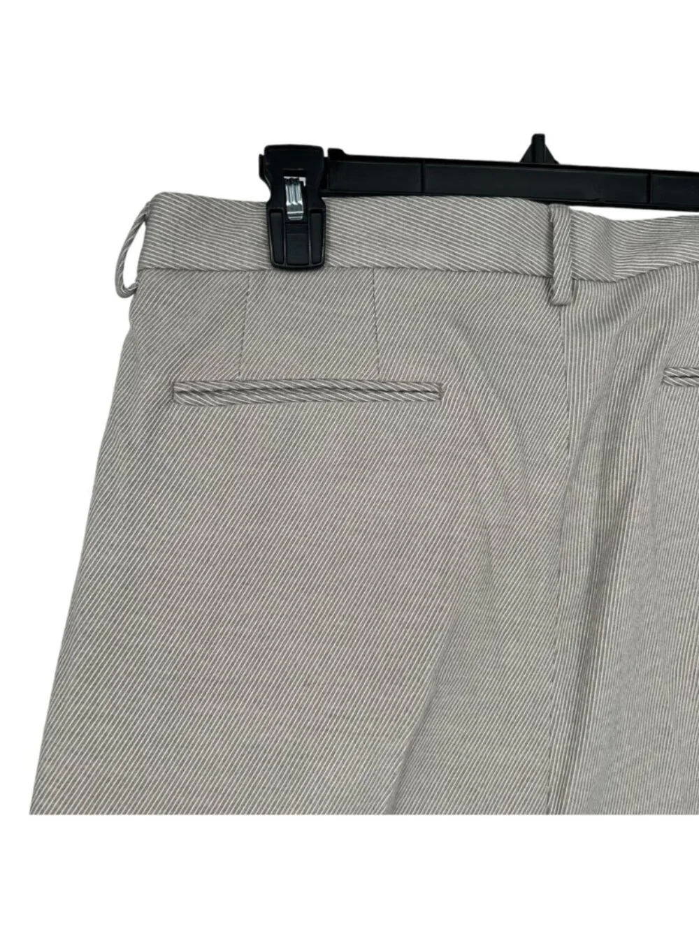 Asos Design Mens Striped Pleated Trousers Beige Grey Cream Size 36